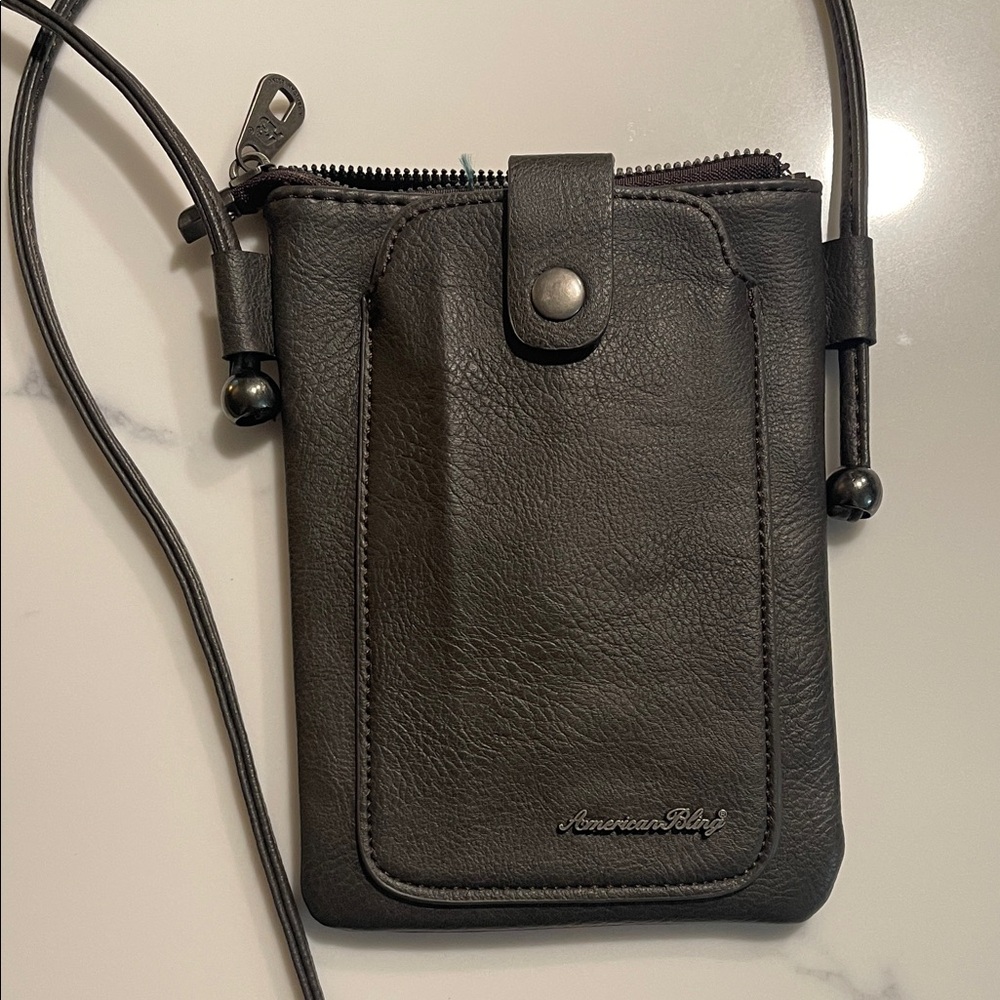 Plum Embroidered Floral Crossbody Phone Bag - Picture 2 of 3